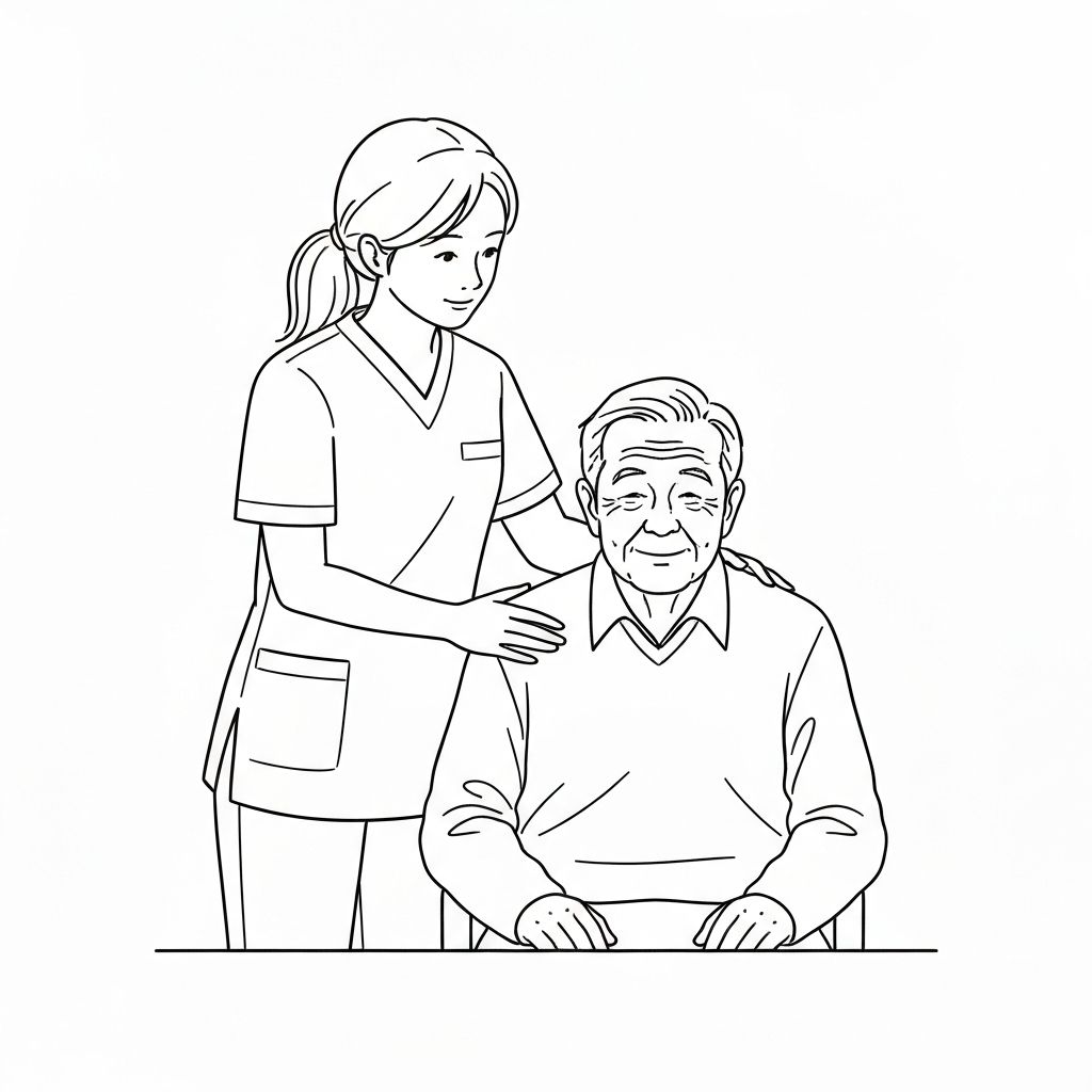 Caregiver with senior