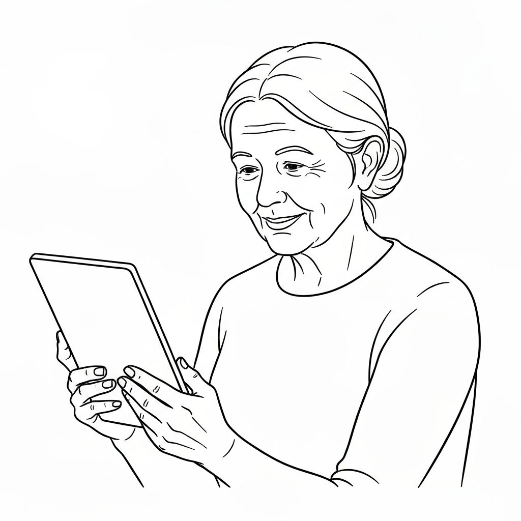 Senior using device